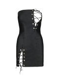 Robe ouverte faux cuir amazone Céline - lingerie par Passion