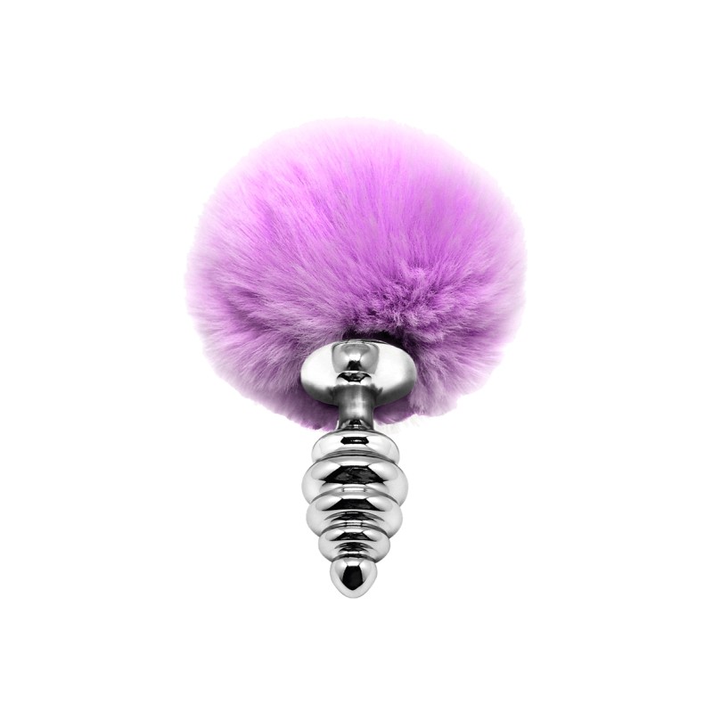 Plug anal métal Fluffy Twist S mauve - par Alive