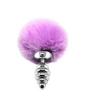 Plug anal métal Fluffy Twist S mauve - par Alive
