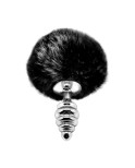 Plug anal métal Fluffy Twist S noir - par Alive