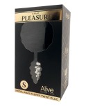 Plug anal métal Fluffy Twist S noir - par Alive