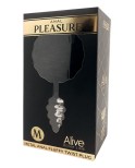 Plug anal métal Fluffy Twist M noir - par Alive