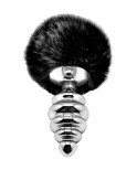 Plug anal métal Fluffy Twist L noir - par Alive Plug anal métal Fluffy Twist L noir - par Alive