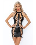 Robe fendue et lacée en powerwetlook F291, par Noir Handmade