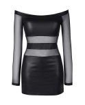 Robe noire V-9309 - lingerie par Axami Robe noire V-9309 - lingerie par Axami