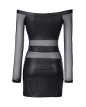 Robe noire V-9309 - lingerie par Axami Robe noire V-9309 - lingerie par Axami