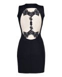 Robe noire V-9209 - lingerie par Axami Robe noire V-9209 - lingerie par Axami