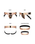 Harnais gode Curious holographique rose gold - par Strap On Me