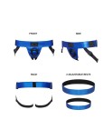 Harnais gode Curious bleu métallique - par Strap On Me