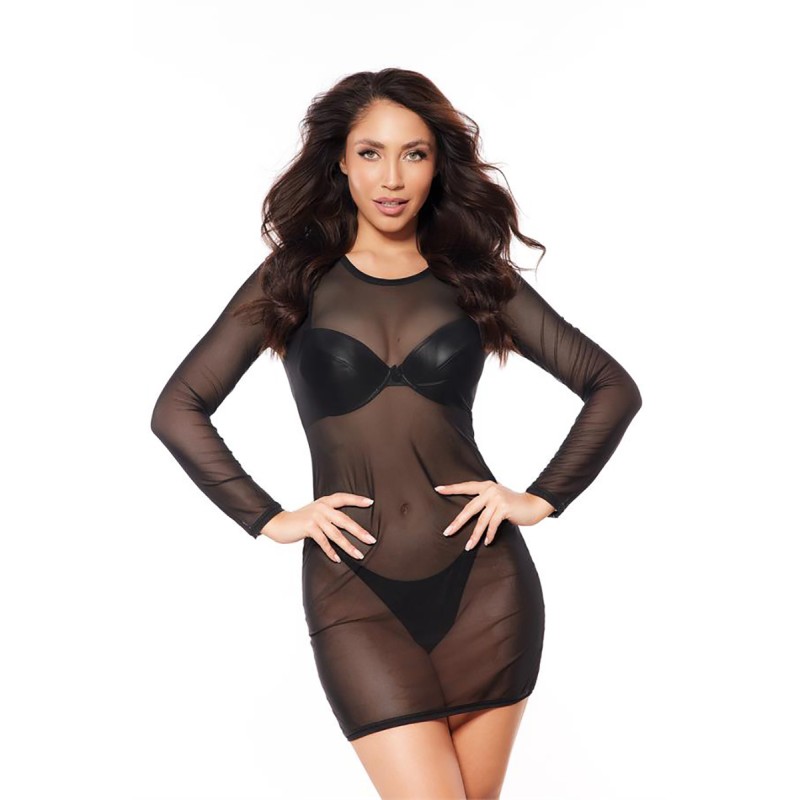 Robe tulle noir V-10639 - lingerie par Axami