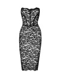 Robe corset Catalyst F301 dentelle, lingerie par Noir HandMade