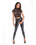 Leggings ouverte chaps Taboo F304 wetlook, lingerie par Noir HandMade