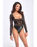 Body Psyché F296 wetlook et dentelle, par Noir Handmade