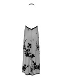Robe longue dos nu Divinity F312 tulle floqué, lingerie par Noir Handmade
