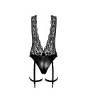 Body jarretelles Libido F297 wetlook et dentelle, par Noir Handmade Body jarretelles Libido F297 wetlook et dentelle, par Noir Handmade