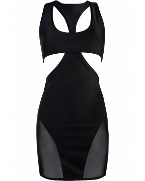 Robe moulante noire V-10619 - Axami