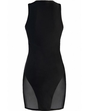 Robe moulante noire V-10619 - Axami