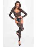 Bas en dentelle autofixants F327, lingerie par Noir HandMade