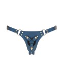 Harnais pour gode Generous Simili-Cuir bleu - par Strap On Me
