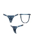 Harnais pour gode Generous Simili-Cuir bleu - par Strap On Me