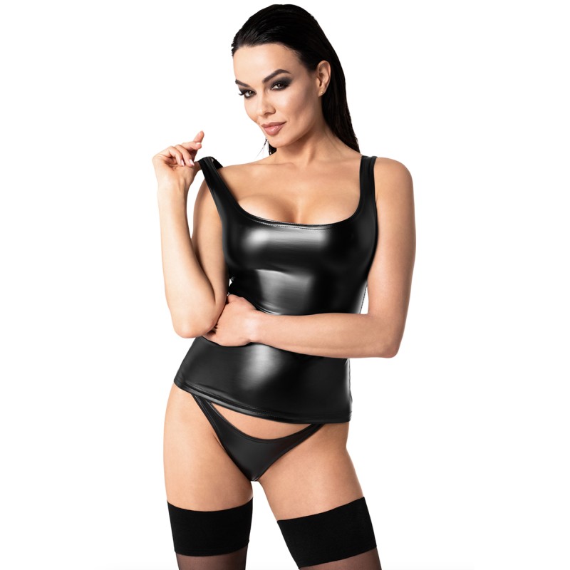 Top Elixir F346 wetlook, lingerie par Noir HandMade