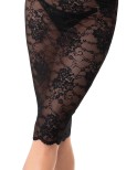 Robe mi-longue Nocturne F338 en dentelle, lingeria par Noir HandMade