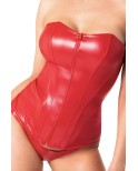 Corset rouge Mysteria F355 wetlook, par Noir HandMade
