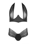 Ensemble 2 pièces Kesmina faux cuir et tulle - lingerie par Passion