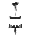 Ensemble 2 pièces Kesmina faux cuir et tulle - lingerie par Passion