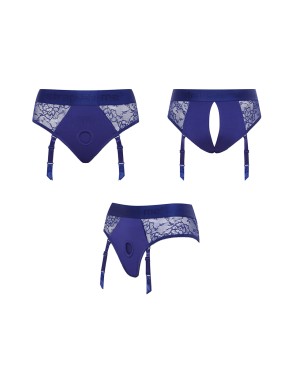 Harnais lingerie Diva (bleu) - Strap On Me