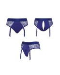 Harnais lingerie ouverte Diva (bleu) pour Gode, S-XXL par Strap On Me Harnais lingerie ouverte Diva (bleu) pour Gode, S-XXL par Strap On Me