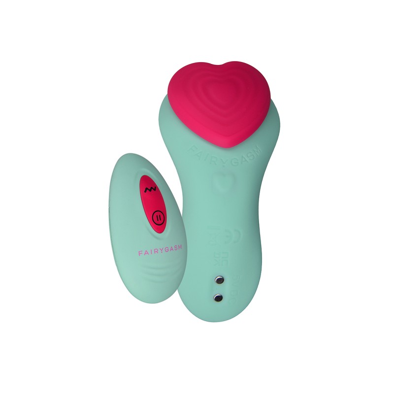 Stimulateur télécommandé de culotte HeartGem vert - par FairyGasm