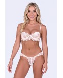 Ensemble deux pièces Dentelle et tulle Rose Tivolea - lingerie par Passion