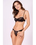 Ensemble deux pièces Dentelle et Tulle noir Tivolea - lingerie par Passion