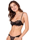 Ensemble deux pièces Dentelle et Tulle noir Tivolea - lingerie par Passion