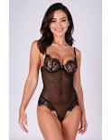 Body noir tulle et dentelle Zovel - lingerie par Passion