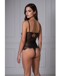 Body noir tulle et dentelle Zovel - lingerie par Passion