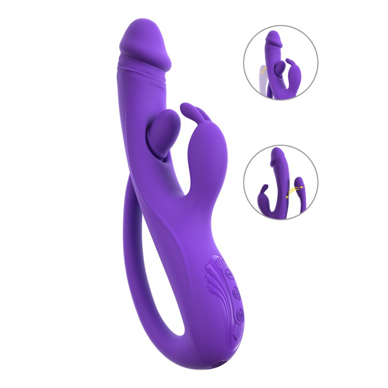 Vibromasseur Rabbit avec tickler flexible - par Sweet Smile