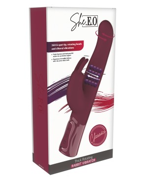 Vibromasseur intime Rabbit rotatif triple stimulation XXL - par She.E.O