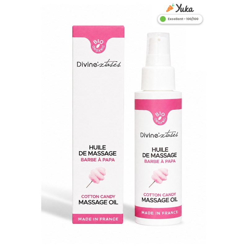 Huile de massage BIO barbe à papa Hydratant Comestible Argan 100ml par Dvinextases