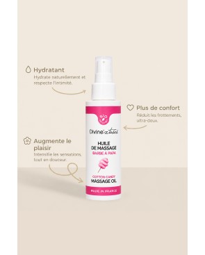 Huile de massage BIO barbe à papa Hydratant Comestible Argan 100ml par Dvinextases