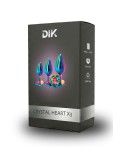 3 plugs coeur Crystal Heart métal arc-en-ciel - par DIK