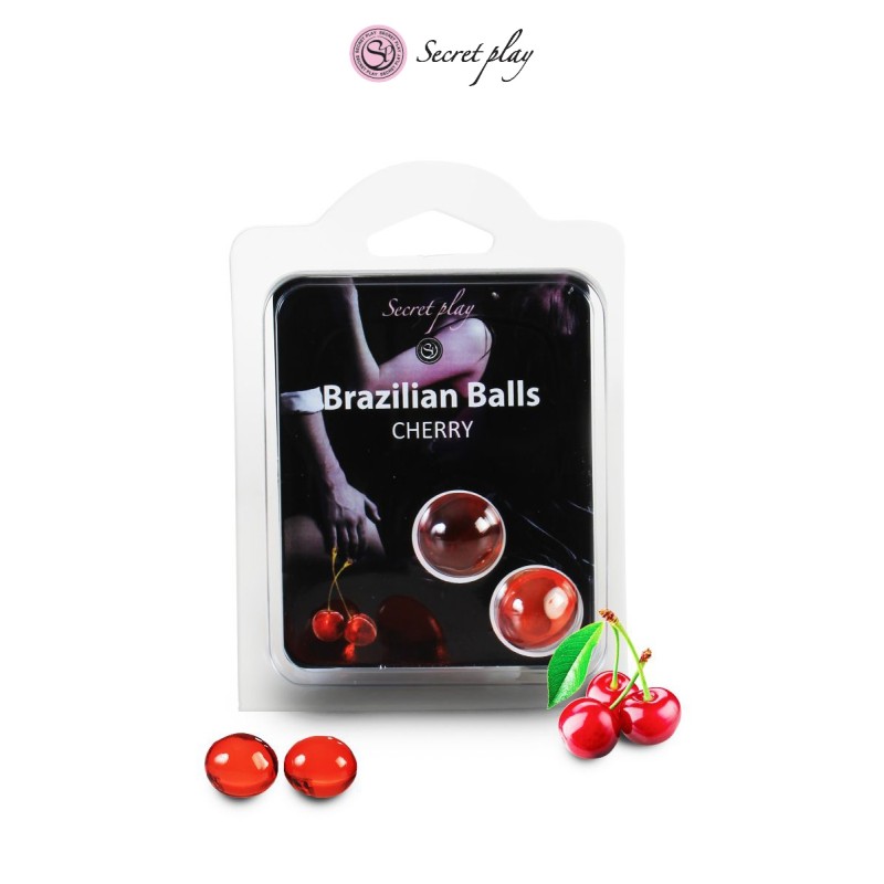 2 Brazilian Balls Cerise - Lubrifiant externe et massage à base d'huile par Secret Play 2 Brazilian Balls Cerise - Lubrifiant externe et massage à base d'huile par Secret Play