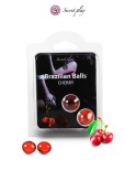 2 Brazilian Balls Cerise - Lubrifiant externe et massage à base d'huile par Secret Play 2 Brazilian Balls Cerise - Lubrifiant externe et massage à base d'huile par Secret Play