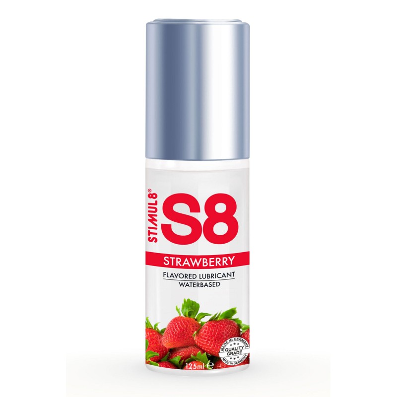 Lubrifiant à base d'eau parfumé fraise 125ml - par S8 Lubrifiant à base d'eau parfumé fraise 125ml - par S8