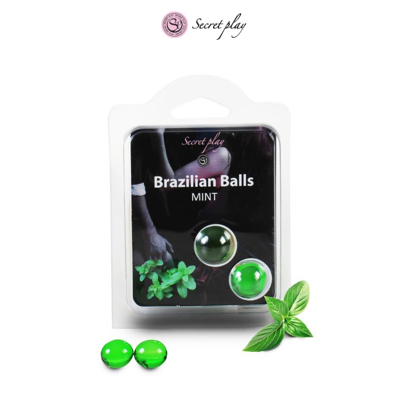 2 Brazilian balls Menthe - Lubrifiant externe et massage à base d'huile par Secret Play 2 Brazilian balls Menthe - Lubrifiant externe et massage à base d'huile par Secret Play