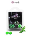 2 Brazilian balls Menthe - Lubrifiant externe et massage à base d'huile par Secret Play 2 Brazilian balls Menthe - Lubrifiant externe et massage à base d'huile par Secret Play