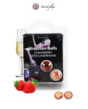 2 Brazilian Balls - fraise & champagne - Lubrifiant externe et massage à base d'huile par Secret Play 2 Brazilian Balls - fraise & champagne - Lubrifiant externe et massage à base d'huile par Secret Play